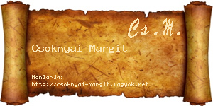 Csoknyai Margit névjegykártya