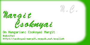 margit csoknyai business card